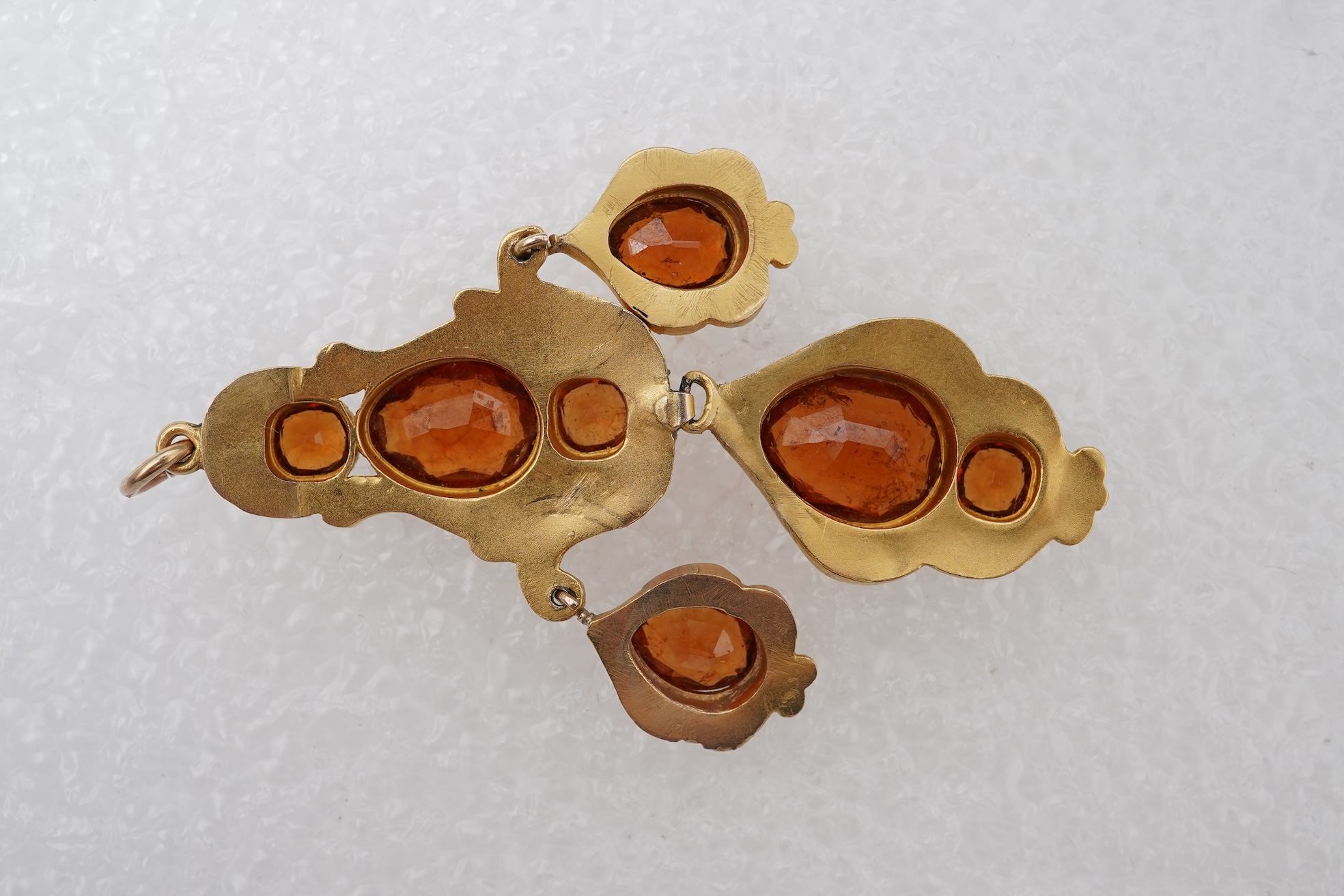 A hessonite garnet pendant, mid 19th century